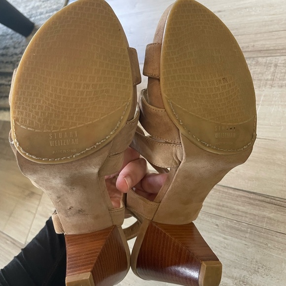 EUC Stuart Weitzman Slingback Nubuck Heel Sandals - Picture 9 of 10